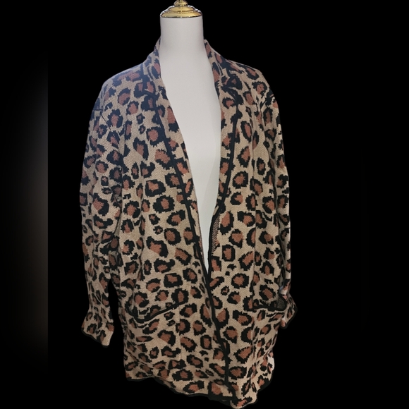 Talbots Plus Leopard Wool Blend Cardigan 2x - Picture 1 of 6